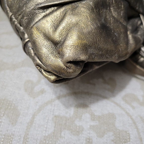 GUCCI HYSTERIA LEATHER BRONZE VINTAGE LARGE CLUTCH - Picture 9 of 9